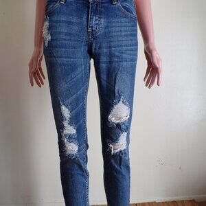 Distressed Ripped Jeans | Casual Denim | Trendy Fit | Size 9